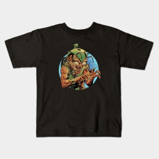 Vintage Scary Alien Monster Kids T-Shirt